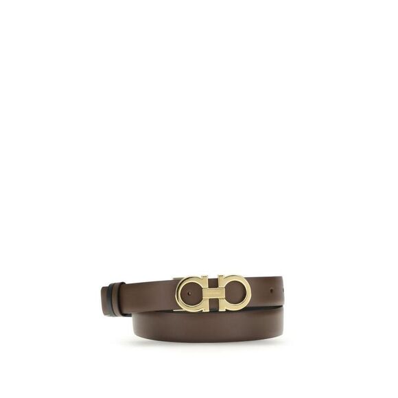 Ferragamo Calf Leather Bos Taurus Regular Belt Women Brown Belts